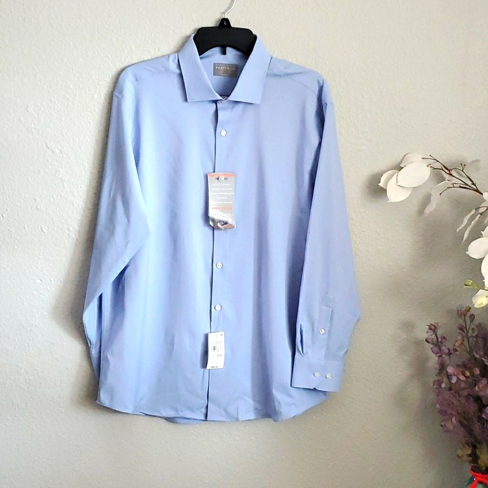 Perry Ellis Light Blue Dress Shirt slim fit